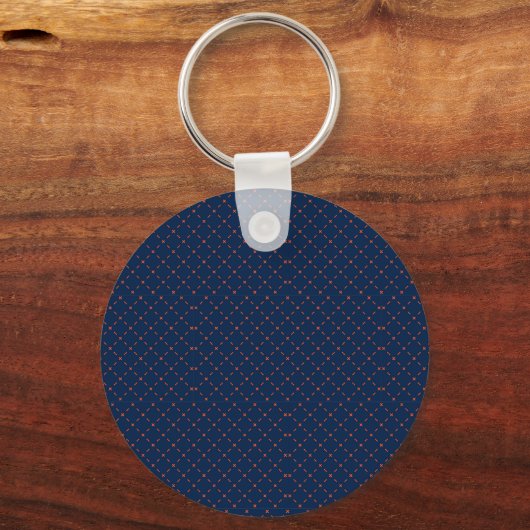 Round keychain with a dark blue background キーホルダー (正面)