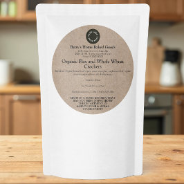 Round Kraft Cottage Food Product Label with Logo ラウンドシール