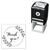 Round Leaves Double Wreath Thank You セルフインキングスタンプ (インサイチュ)