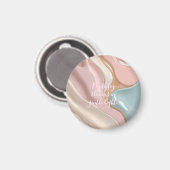 Round magnet in stylish abstract graphic マグネット (正面/裏面)