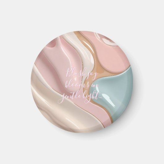Round magnet in stylish abstract graphic マグネット (正面)