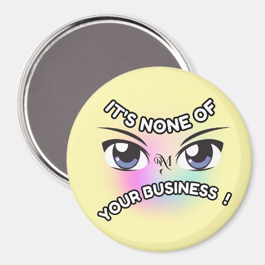 Round Magnet : None of Yours (yellow) マグネット (正面/裏面)