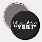 Round Magnet : Please Yes (black) マグネット (正面/裏面)