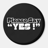 Round Magnet : Please Yes (black) マグネット (正面)