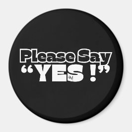 Round Magnet : Please Yes (black) マグネット