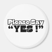 Round Magnet : Please Yes (white) マグネット (正面)