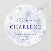 Round Menu with Guest Name | Dusty Blue Wedding メニュー (正面)