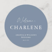 Round Menu with Guest Name | Dusty Blue Wedding メニュー (正面)