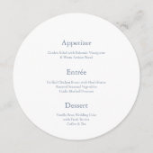 Round Menu with Guest Name | Dusty Blue Wedding メニュー (裏面)
