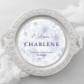 Round Menu with Guest Name | Dusty Blue Wedding メニュー