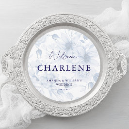 Round Menu with Guest Name | Dusty Blue Wedding メニュー