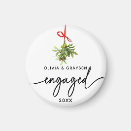 Round Mistletoe Engaged Magnet Keepsake マグネット