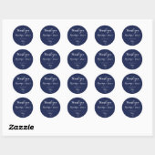 Round Navy Blue Wedding Stickers With White Hearts ラウンドシール (シート)