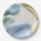Round paper plate in stylish abstract graphic ペーパープレート (正面)