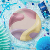 Round paper plate in stylish abstract graphic ペーパープレート (パーティー)