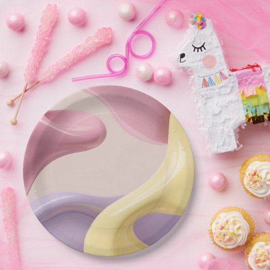 Round paper plate in stylish abstract graphic ペーパープレート (パーティー)