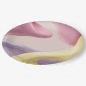 Round paper plate in stylish abstract graphic ペーパープレート (アングル)