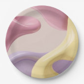 Round paper plate in stylish abstract graphic ペーパープレート (正面)