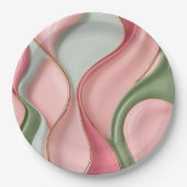 Round paper plate in stylish abstract graphic ペーパープレート (正面)