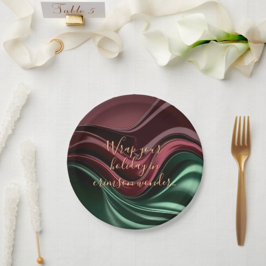 Round paper plate in stylish graphic ペーパープレート (ウェディング)