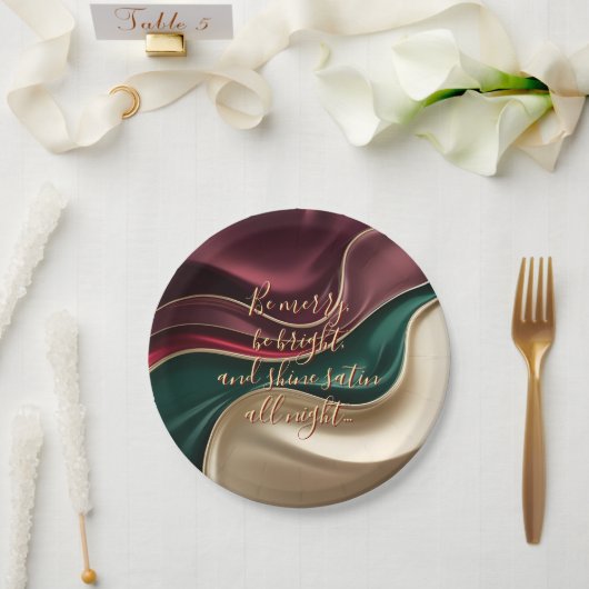 Round paper plate in stylish graphic ペーパープレート (ウェディング)