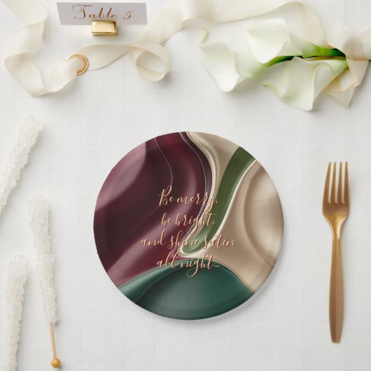 Round paper plate in stylish graphic ペーパープレート (ウェディング)
