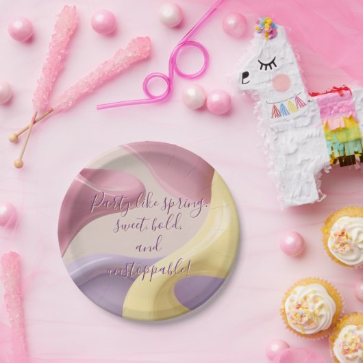 Round paper plate in stylish graphic ペーパープレート (パーティー)