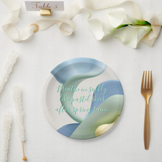 Round paper plate in stylish graphic ペーパープレート (ウェディング)
