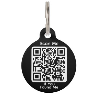 Round PetID Tag for OzWellPet App Owners - Black ペット　ネームタグ