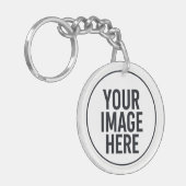 Round Photo Upload Keychain With Metal Ring キーホルダー (正面左)