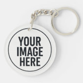 Round Photo Upload Keychain With Metal Ring キーホルダー (裏面)