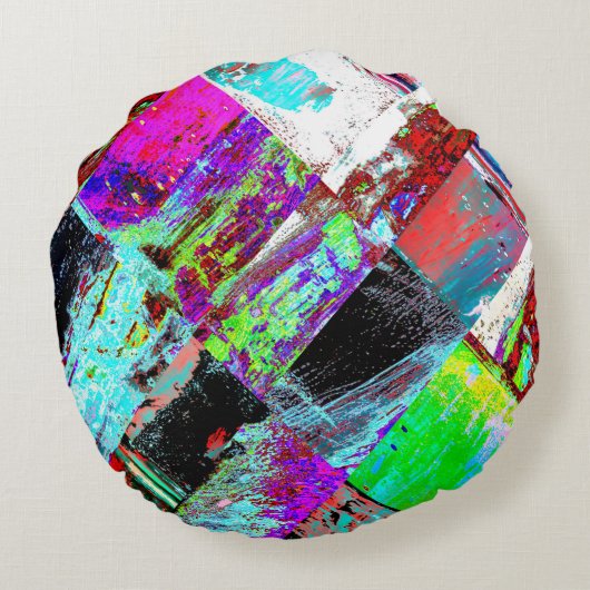 Round Pillow – Abstract Grid ラウンドクッション (裏面)