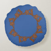 Round Pillow - Frame of Leaves in Circle ラウンドクッション (裏面)