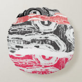 Round Pillow – Friction Lands Abstract Design ラウンドクッション (正面)