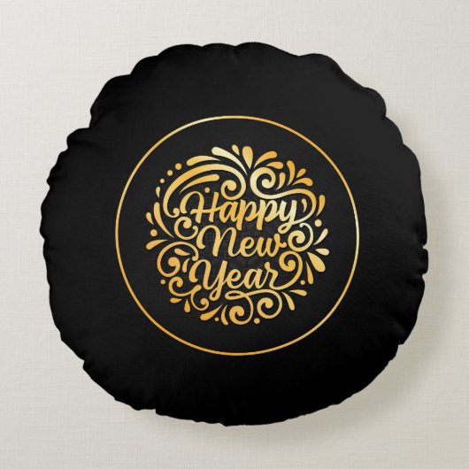 Round Pillow- Happy New Year 2026 ラウンドクッション (正面)