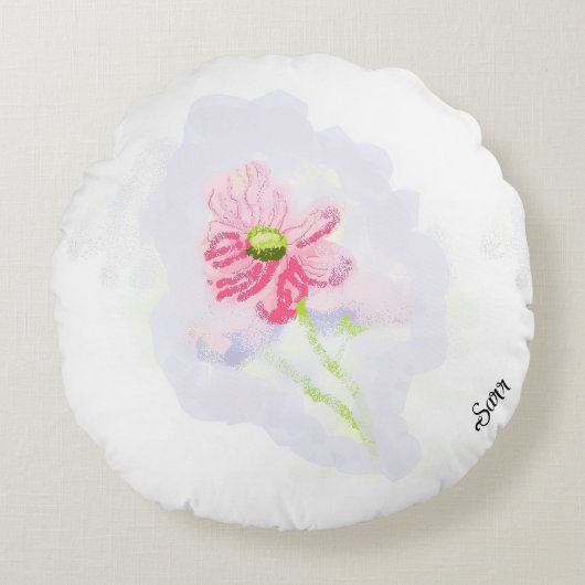 Round Pillow : Iris Flower . ラウンドクッション (正面)
