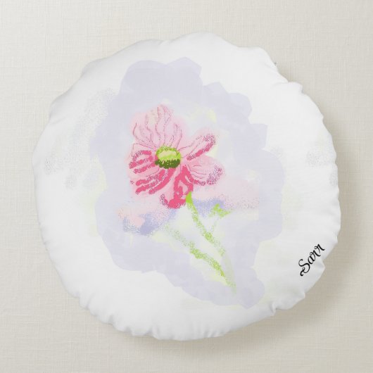 Round Pillow : Iris Flower . ラウンドクッション (裏面)
