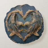 Round Pillow Paper Cut Eagle Two Souls One Heart ラウンドクッション (裏面)
