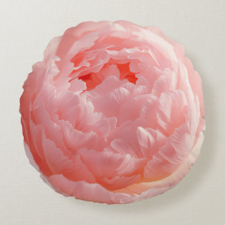 Round Pillow – Pink Flower Bloom | Custom Home Dec ラウンドクッション
