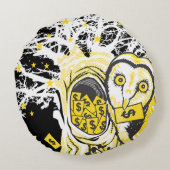 Round Pillow – Urban Tree Owl & Wealth Surreal Pop ラウンドクッション (裏面)