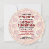 🍕 Round Pizza Party Birthday Invitation 招待状 (裏面)