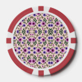 Round poker chip with a floral pattern  ポーカーチップ (正面)
