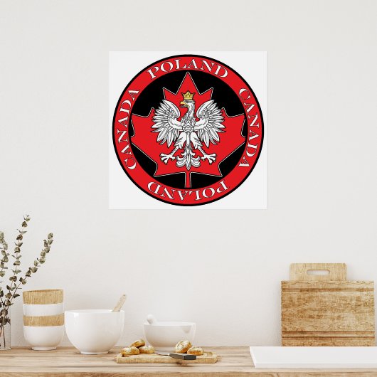 Round Poland Canada Leaf ポスター (キッチン)