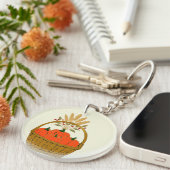 🔑 **Round Pumpkins & Wheat Basket Keychain キーホルダー (正面右)