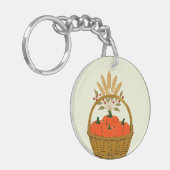 🔑 **Round Pumpkins & Wheat Basket Keychain キーホルダー (正面左)