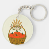 🔑 **Round Pumpkins & Wheat Basket Keychain キーホルダー (裏面)