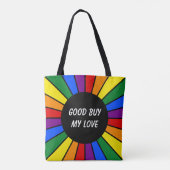 Round Rays Frame Rainbow + your backgr.&アイディア トートバッグ (裏面)