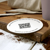 Round Restaurant QR Code Menu and Specials ラウンドペーパーコースター