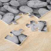 Round Rocks Black and White Photo Puzzle ジグソーパズル (側面)