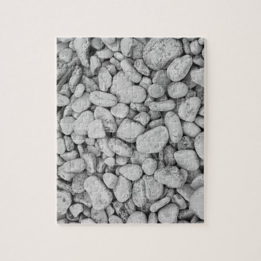 Round Rocks Black and White Photo Puzzle ジグソーパズル (縦)